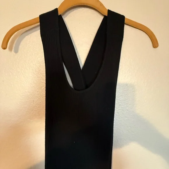 New AYR “The Vava” Black Ribbed Backless Midi Dress Size M - Picture 8 of 9